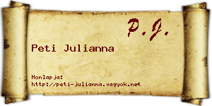 Peti Julianna névjegykártya